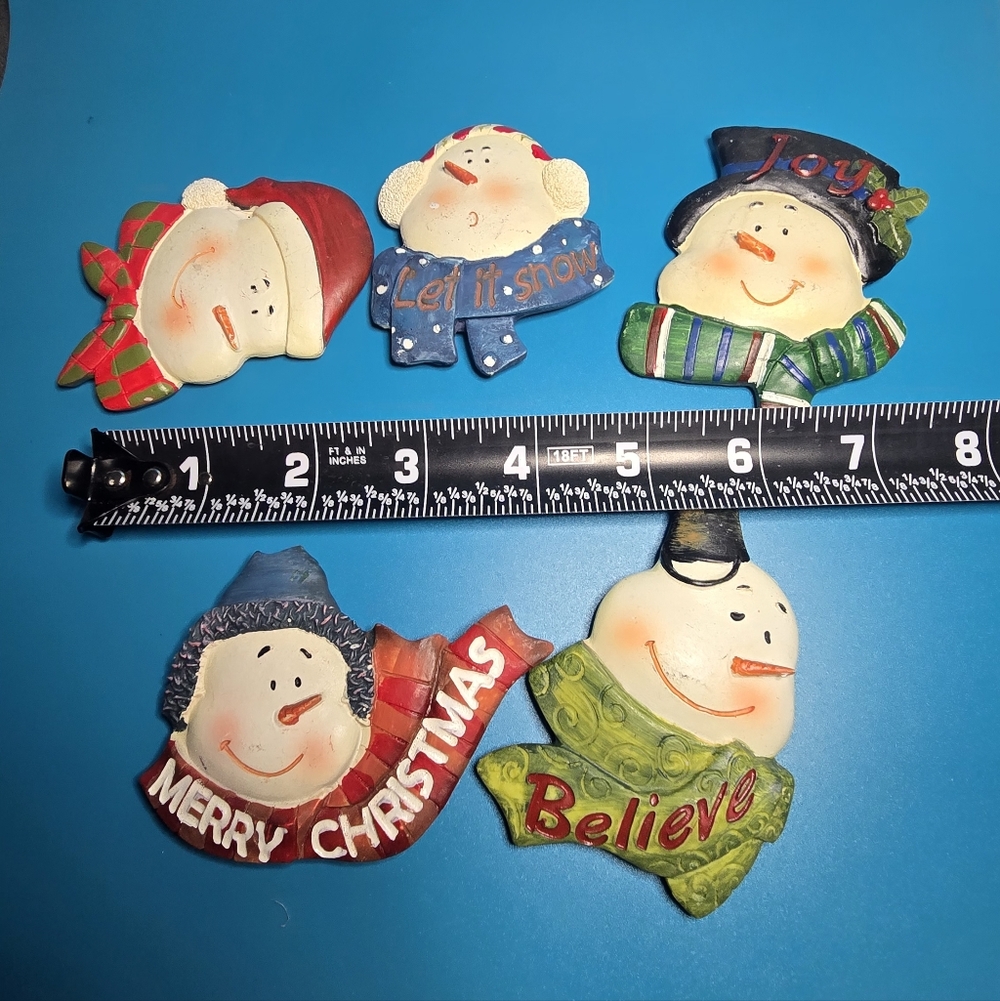 Ceramic Snowman Magnets - Picture 3 of 4